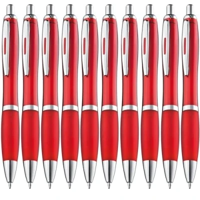 Afbeelding van ZENSCRIBE® Ergonomische balpen, 10 stuks, premium balpenset, hoogwaardig, antislip pen voor eenvoudig en zacht schrijven, blauwschrijvende rood