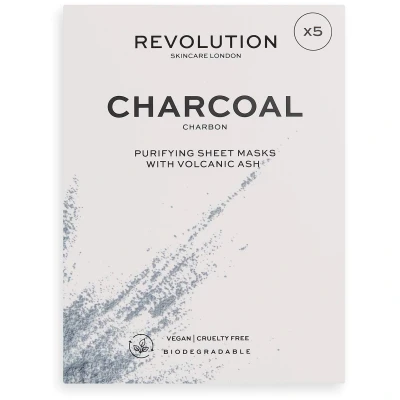 Afbeelding van Biodegradable Purifying Charcoal Sheet Mask A Set Of Face Masks With Black