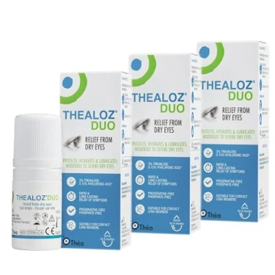 Afbeelding van Thealoz® Duo oogdruppels, 3 x 10 ml, voor droge ogen ter bescherming, bevochtiging en van het oog bij matige tot ernstige symptomen