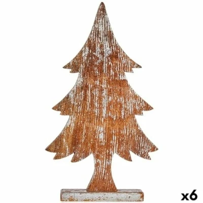 Afbeelding van Krist+ Decoratieve Figuren Kerstboom Zilverkleurig Hout 5 X 49,5 26 Cm (6 Stuks)