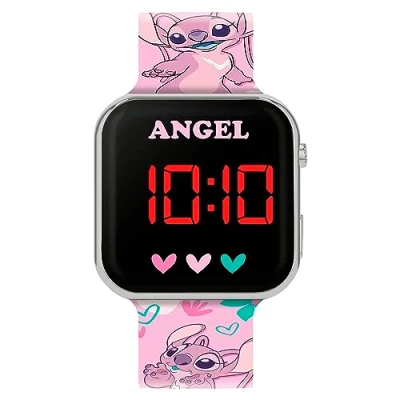 Afbeelding van DISNEY Lilo en Stitch LED Strap Horloge LAS4087, roze, Eén maat, riem