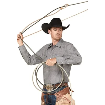 Afbeelding van All Terrain Gear by Wrangler Cowboy Cut Western Herenshirt met lange mouwen en drukknoop, Maanloze nacht, XL