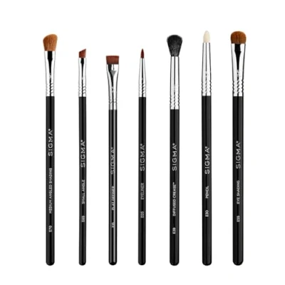 Afbeelding van Sigma Beauty Basic Oogborstel Set Van 7 Oogschaduwborstel, Cosmetica Applicator Oogschaduw, Wenkbrauw, Oogmake Up En Knipplooi Vlekkeloze Contour, Professionele Make Upborstels, Synthetische Vezels