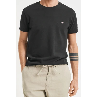 Afbeelding van GANT Tshirt basic, Heren, Maat: Large, Black