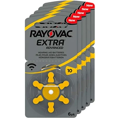 Afbeelding van RAYOVAC Gehoorapparaat batterijen 10 extra Advanced 1,45 V 105 mAh, 5 x 6 stuks voordeelverpakking