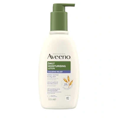 Afbeelding van Aveeno Dagelijkse hydraterende lotion kalmerende verlichting (1x 300ml), bodylotion met lavendelgeur, zachte lichaamscrème, kalmeert de normale tot droge huid