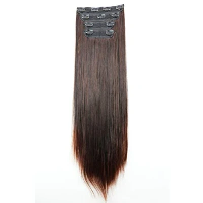 Afbeelding van CAISHA XXL 4 Delige Set Clip In Extensions Haarverlenging Haarstukje Volumineus Glad Donkerbruin CES309