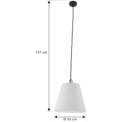 Afbeelding van Lindby Hanglampen buiten 1licht kunststof, metaal H: 30 cm E27 wit, zwart