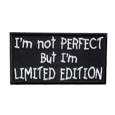 Afbeelding van Lapjes Appliqués Biker citaat zeg dat ik niet perfect ben, maar ben beperkte editie overdrukplaatjes opzetstukken Applicaties opnaaien Lap Patches, Maat: 5 x 9 cm