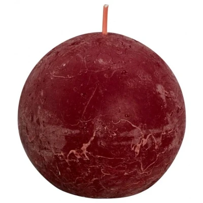 Afbeelding van Bolsius Rustiek bolkaars shine 76 velvet red 1 stuks