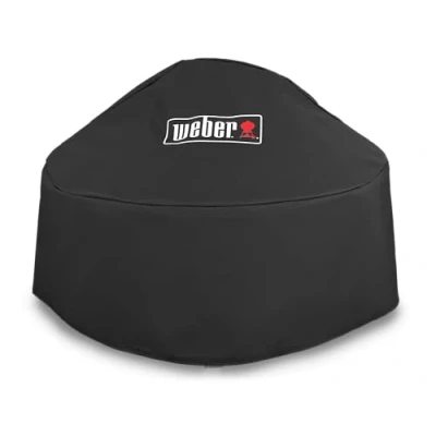 Afbeelding van Weber Premium afdekhoes voor Fireplace, ademend, uv en waterbestendig, met klittenbandsluiting het bevestigen, grillcover, BBQ afdekking, zwart (7159)
