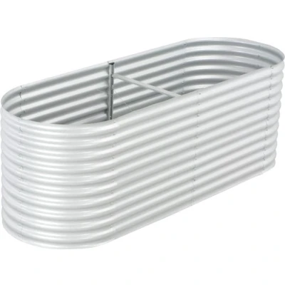 Afbeelding van Plantenbak verhoogd 240x80x81 cm gegalvaniseerd staal zilver