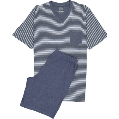Afbeelding van Ceceba heren shortama blauw met wit gestreept Maat: 8XL
