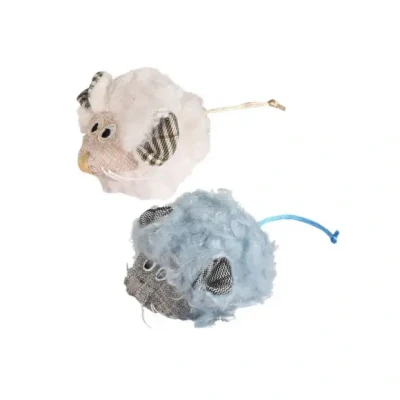 Afbeelding van Flamingo Kattenspeelgoed rizzo muis met ratel Assorti 15 cm