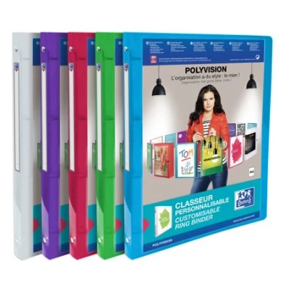 Afbeelding van Presentatieringband Oxford Polyvision A4 4 rings O mech 15mm assorti