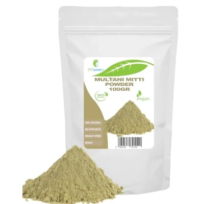 Afbeelding van Multani mitti klei 100 gr DIY gezichtsmaskers, lichaamsmaskers, haarmaskers, zachte peelings en scrubs, zeep maken, anti aging huidversteviging, natuurlijk chemicaliënvrij