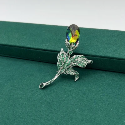 Afbeelding van Zilver Broche met Multi Kleur Swarovski® Kristal