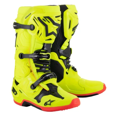 Afbeelding van Alpinestars 2024 Tech 10 Crosslaarzen Fluor Geel / Zwart Rood maat 43