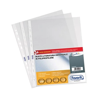 Afbeelding van Favorit 100460055 sheet protector 220 x 300 mm Polypropyleen (PP) 200 stuk(s)