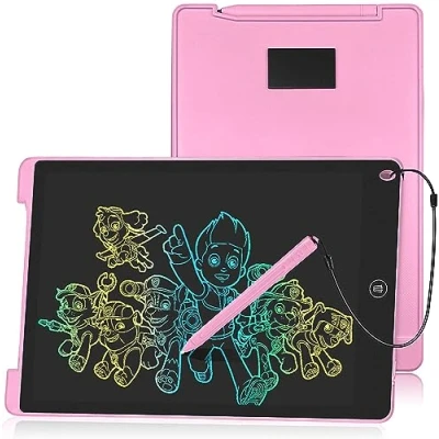 Afbeelding van HOMESTEC Schrijfbord 12 inch, kleurrijk display, lcd elektronische tekenbord voor kinderen, display laptop noteren/tekenen, optimale papiervervanging, kinderspeelgoed vanaf