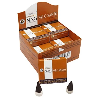 Afbeelding van Golden Nag Vijayshree Palo Santo Wierook Kegels 1 Doos = 10