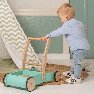 Afbeelding van Bandits &amp; Angels loopwagen Little Walker mint hout 1 jaar jongens en meisjes