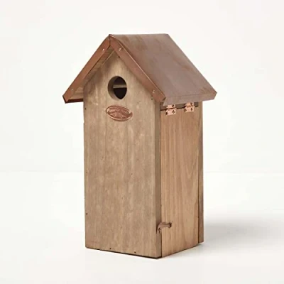 Afbeelding van Homescapes Koolmezen Nestkast gemaakt van grenenhout met een koperen dak