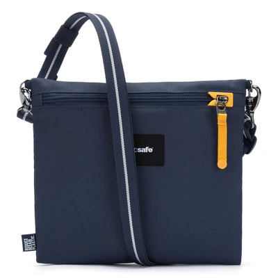 Afbeelding van Pacsafe GO Crossbody Pouch 3.5 L RFID blokkerend Anti diefstal Tas Waterafstotend Beveiligde Festival Reistas Schoudertas Turn &amp; Lock Security Hooks Veelzijdige Opbergtas Gerecycled Polyester Blauw