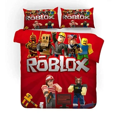 Afbeelding van NICHIYO Roblox Beddengoedset, dekbedovertrek en kussensloop, microvezel, 3D digitale print, driedelige set (dekbedovertrek + kussenslopen) (13, eenpersoonsbed 135 x 200 cm)
