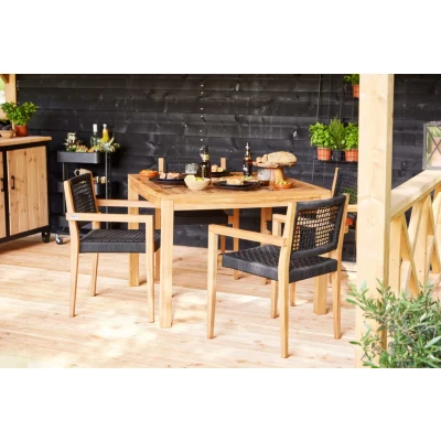 Afbeelding van Teak tuintafel vierkant Tuindeco