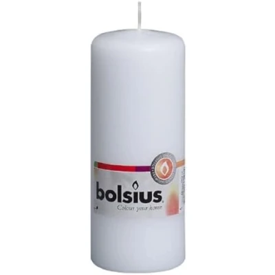 Afbeelding van Bolsius Gladde stompkaarsen wit set 10 stuks decoratieve huishoudelijke kaarsen lengte brandduur 42 uur ongeparfumeerde natuurlijke plantenwas 15 x 6 cm