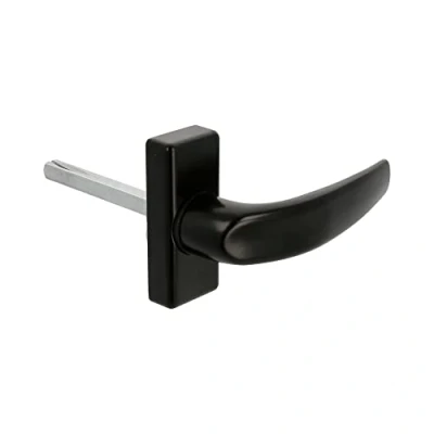 Afbeelding van Amig Rozetgreep voor deuren Model Delta 121 x 72 mm 8 vierkant elegant en eenvoudig design ergonomische greep aluminium zwart