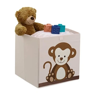 Afbeelding van Relaxdays opbergmand kinderkamer opvouwbare kastmand speelgoedmand aap babykamer