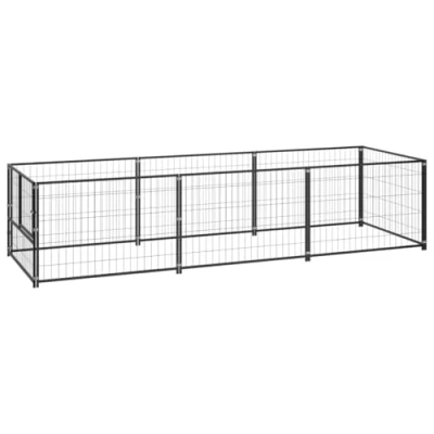 Afbeelding van vidaXL Hondenkennel 3 m² staal zwart