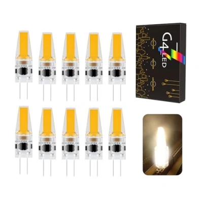 Afbeelding van G4 LED Lampen, 3W LEIDENE Bollen, Warm white 3000K 270LM, Vervanging voor 30w Halogeen, AC/DC 12V 24V, Geen Flikkering Dimmable, Speldbasislamp Lichtbollen 10pcs