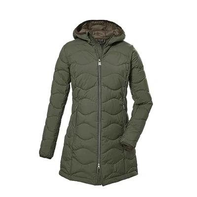 Afbeelding van G.I.G.A. DX Dames gewatteerde parken met capuchon/functionele parka in dons look GW 20 WMN QLTD PRK, olijf, 46, 39844 000