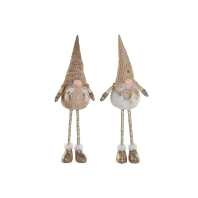 Afbeelding van Kerstversiering Home ESPRIT Wit Beige Kabouter 30 x 20 58 cm (2 Stuks)
