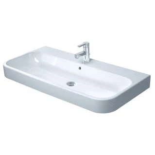 Afbeelding van Duravit HappyD 2 meubelwastafel geslepen met overloop 1 kraangat 100x50.5cm wit Tijdloze uitstraling