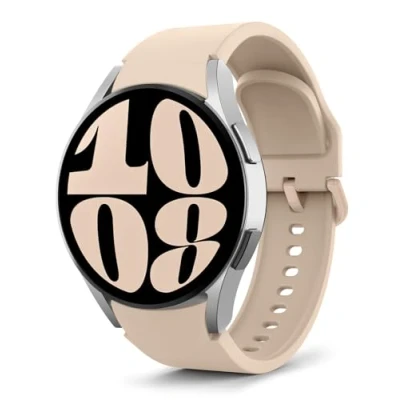 Afbeelding van MoKo No Gap Straps Compatible with Samsung Galaxy Watch 7 FE 6 5 4 Strap 40mm 44mm/Watch Classic 43mm 47mm/Watch Pro 45mm/Watch 42mm 46mm, 20mm Soft Silicone Sport Band, Light Pink