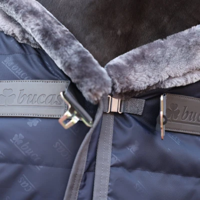 Afbeelding van Bucas Staldeken Show Line Navy/Grijs 135/183