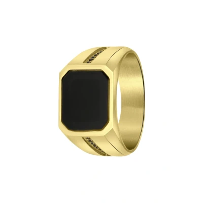 Afbeelding van Lucardi Ring goldcoloured, Heren, Maat: 66, Gold/coloured