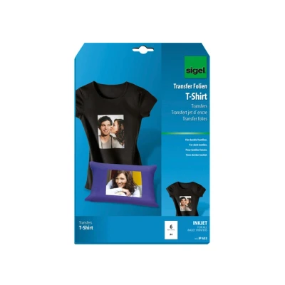 Afbeelding van Inkjetfolie Sigel A4 Transfer blanco 6 stuks voor donkere kleding/text