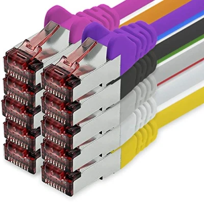 Afbeelding van netwerkkabel Cat.6 0,5m 10 kleuren Ethernetkabel Lankabel Cat6 Lan Sftp Pimf patchkabel 1000 Mbit s