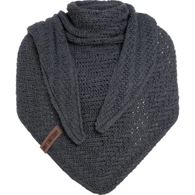 Afbeelding van Knit Factory Sally Halsdoek, Dames, Maat: One Size, Anthracite