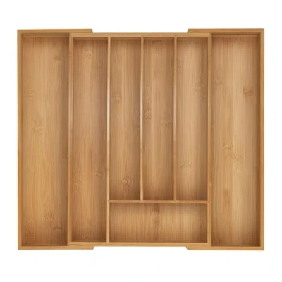 Afbeelding van bestekbak uitschuifbaar 5 7 vakken x 31 50 45 cm bamboe