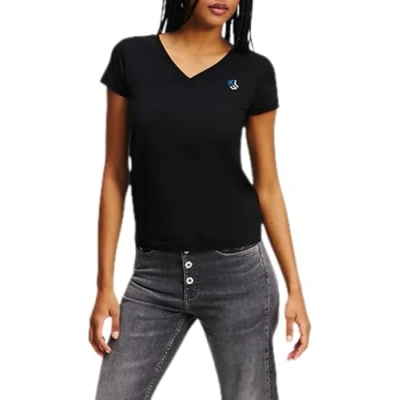Afbeelding van Karl Lagerfeld Jeans Vneck Tshirt basic, Dames, Maat: Medium, Black