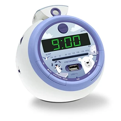 Afbeelding van Metronic Iceberg 477344 Radiowekker FM USB Projectie Dual Alarm Paars