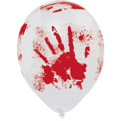 Afbeelding van Amscan Ballonnen Bloederige Hand 6 stuks Halloween Decoratie Versiering