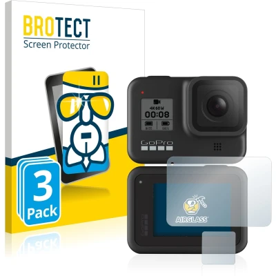 Afbeelding van BROTECT Screenprotector voor GoPro Hero 8 Black Folie Beschermfolie Beschermglas transparant (3 Stuks)