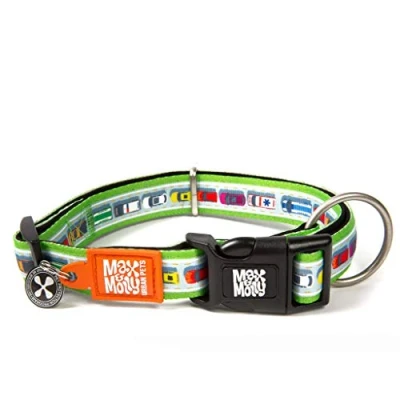 Afbeelding van Max &amp; Molly honden en puppyhalsband met powergesp, leuke stijl voor kleine, middelgrote grote puppy&#039;s, waterdicht, comfortabel, verstelbaar, inclusief Gotcha QR code huisdier ID